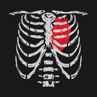 Skeleton Ribs with Heart T-Shirt