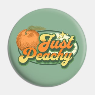 70's Just Peachy Retro Hippie Georgia Peaches Summer Fruit Pin