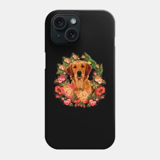 Golden Retriever Flower Bouquet Phone Case