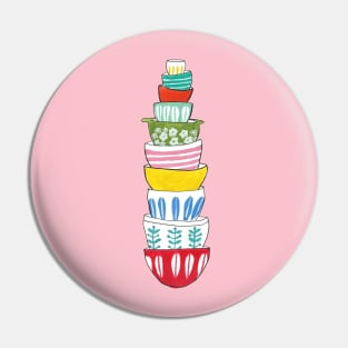 Stacked Retro Dishware Pin