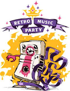 Retro Music Party Poster Magnet