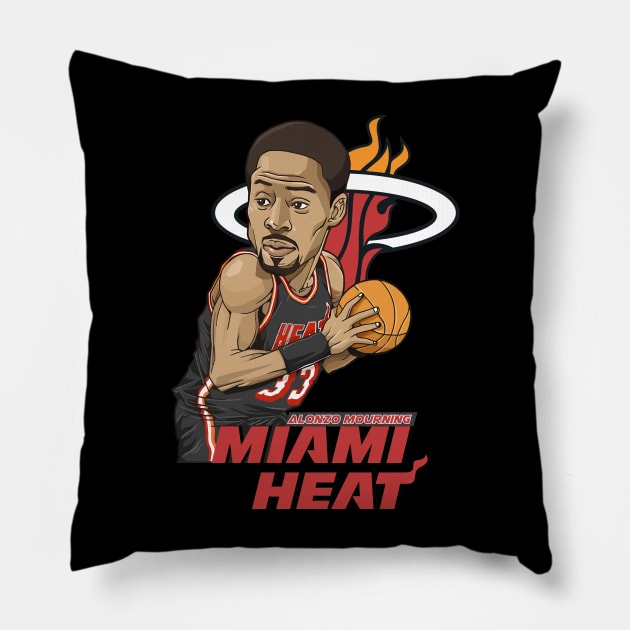 Alonzo Mourning Pillow by Ken Asahvey