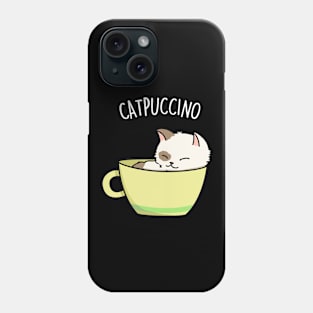 Cat-puccino Cute Funny Coffee Cat Pun Phone Case