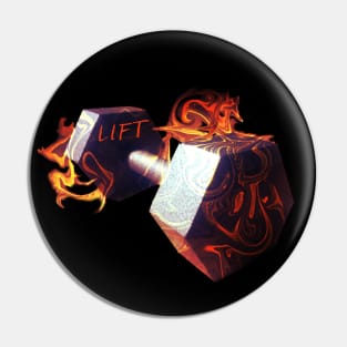 Dumbbell with Flames Pin