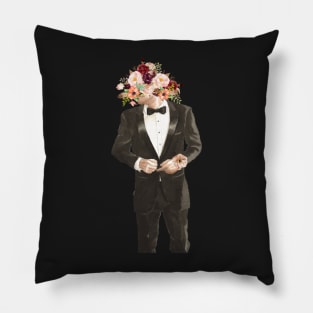 Suit and Flowers Pillow