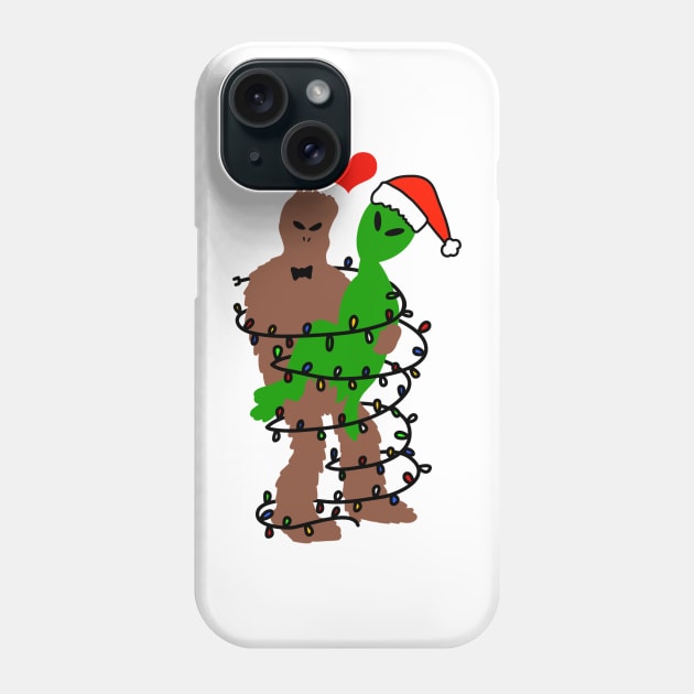 Bigfoot Alien Christmas Love Phone Case by faiiryliite