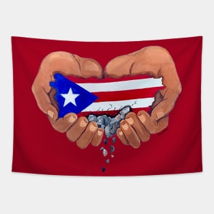 Helping Hands for Puerto Rico Tapestry