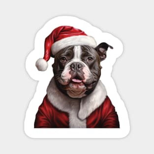 Merry Chirstmas with American Bully Dog Magnet