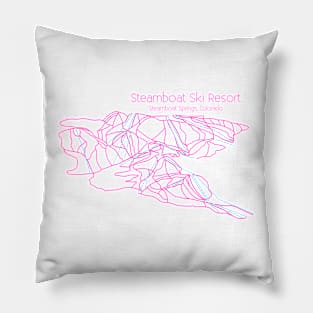 Steamboat Trail Map Pink Pillow