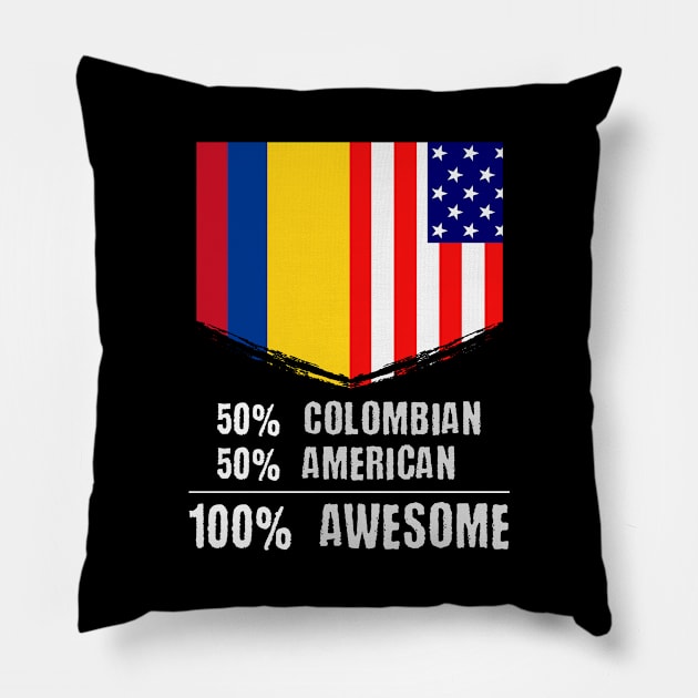 50% Colombian 50% American 100% Awesome Immigrant Pillow by theperfectpresents