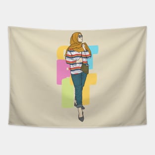 Girl In Colorfull Outfit Tapestry