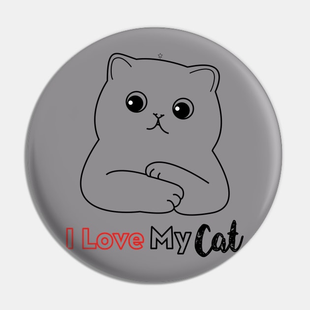 "I Love My Cat" T-shirt Desing cute animal Pin by zakariaazair