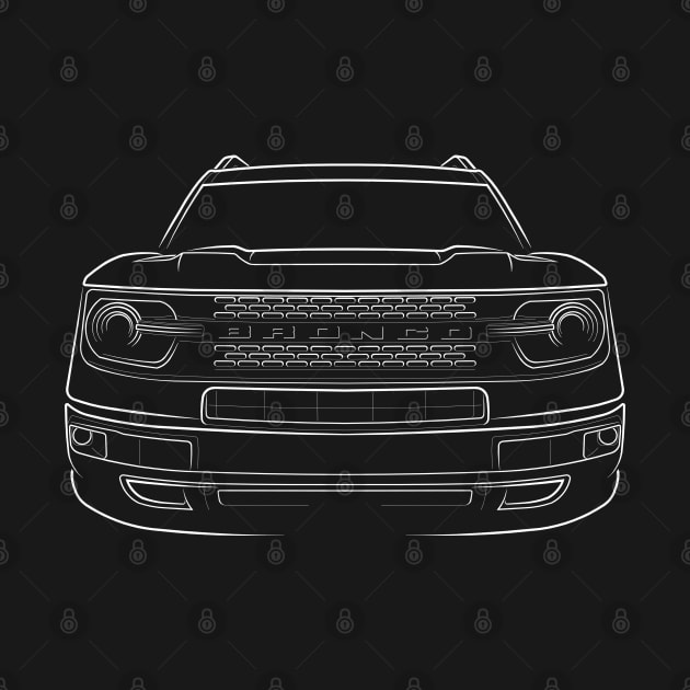 Ford Bronco Sport - front stencil, white by mal_photography