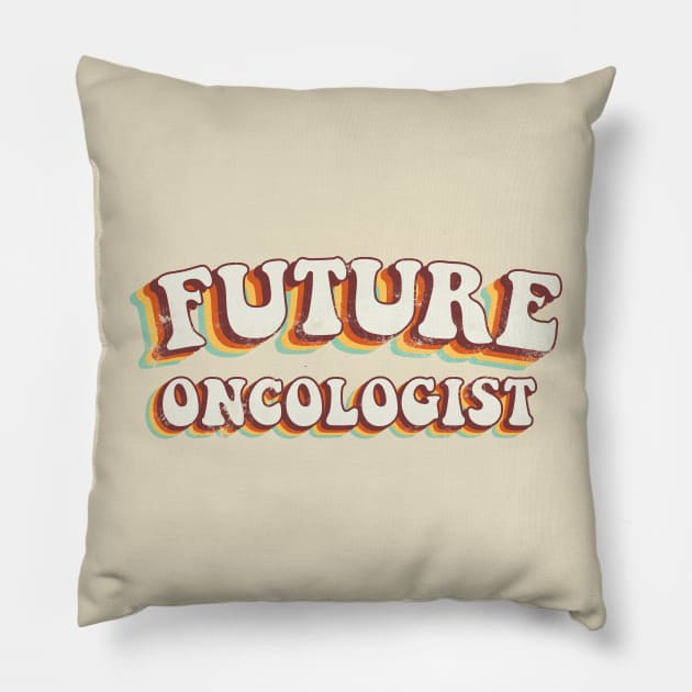 Future Oncologist - Groovy Retro 70s Style Pillow by LuneFolk