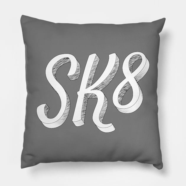 SK8 Sketch Pillow by AKdesign