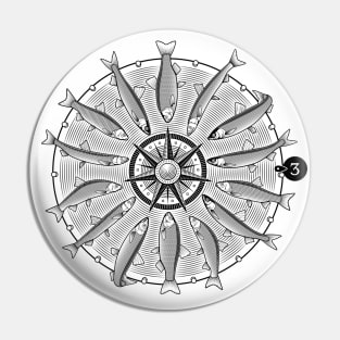 Wheel of Fish Pin