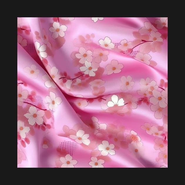 Cherry Blossom Silk: A Soft and Elegant Fabric Pattern for Fashion and Home Decor #3 by AntielARt