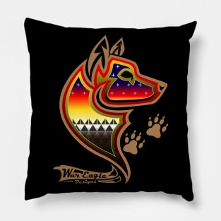 Protecting the people Brown Wolf Pillow