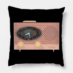 Vintage pink radio Pillow