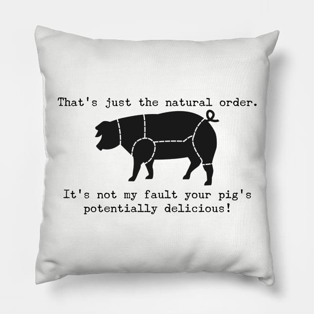 Pigs are potentially delicious Pillow by quori