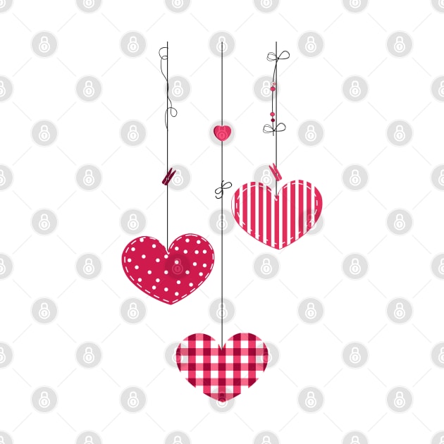 Hanging cute Valentine's hearts by GULSENGUNEL