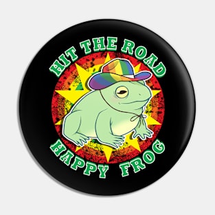 Hit The Road Happy Frog Pin