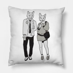 Urban Cat Couple Pillow