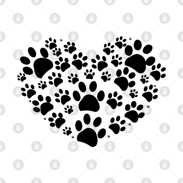 Dog paw print made of heart by GULSENGUNEL