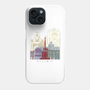 Catania skyline poster Phone Case