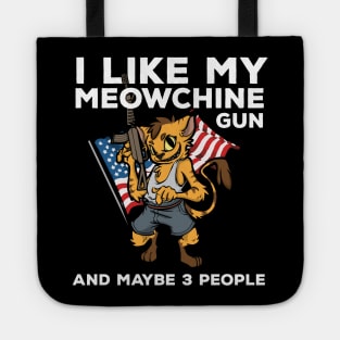 2nd Amendment Patriotic Gun Owner Cat American Flag Rifle Tote