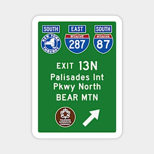 New York Thruway Southbound Exit 13N: Palisades Parkway Bear Mountain Magnet