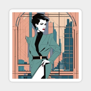 Verde Verve Leg Art Deco 80s Patrick Nagel T-Shirt Magnet