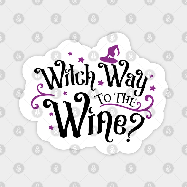 Witch way to the wine? Spooky season Magnet by thedoomseed