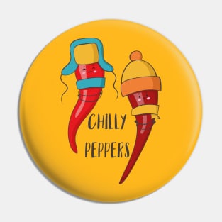 Chilly Peppers- Funny Cold Chilli Pepper in Scarves Gift Pin