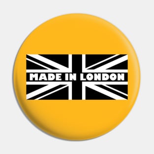 Union Jack Black White Made in London Pin