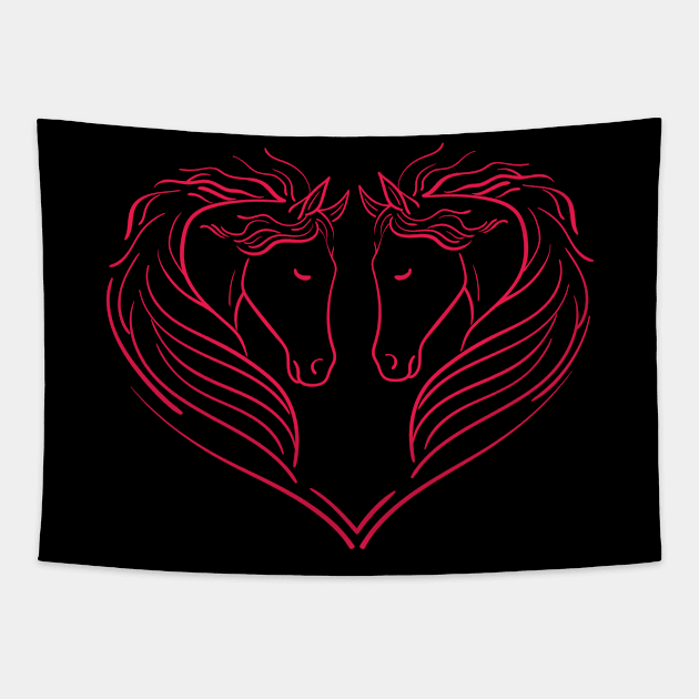 Heart of Horses Tapestry by holidaystore