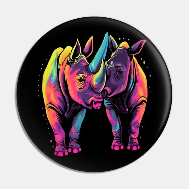 Rhinoceros Valentine Day Pin by JH Mart