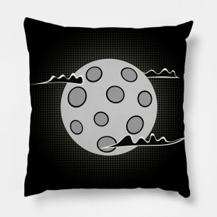 Glowing Moon in the Dark with Clouds (Halftone) Pillow