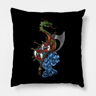 Sail the Seas like a Viking with Dragonship Longship Design Pillow