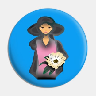 lady with flowers Pin