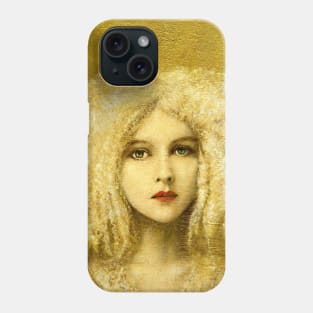 Victorian Gothic Girl On Gold Phone Case