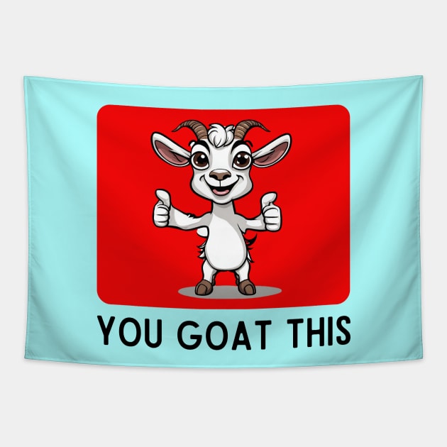 You Goat This | Goat Pun Tapestry by Allthingspunny