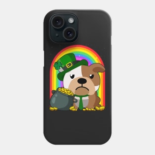 English Bulldog Rainbow Irish Clover St Patrick Day Dog Gift graphic Phone Case