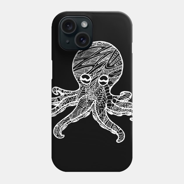 Octopus Zentangle - White Lace Phone Case by ElviraDraat