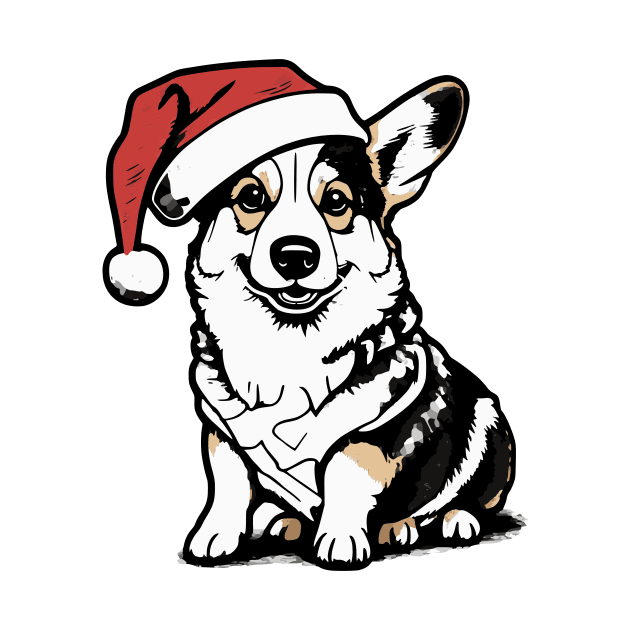 Christmas Dog with Santa Hat by Luvleigh