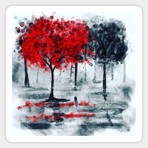 Red Rain Rainy Days Sticker Teepublic