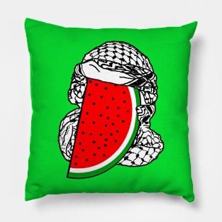 Free Palestine Watermelon Keffiyeh - Wrapped - Double-sided Pillow