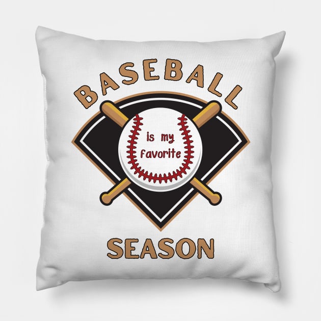 Swing Season: Baseball Bat Design Pillow by Toonstruction