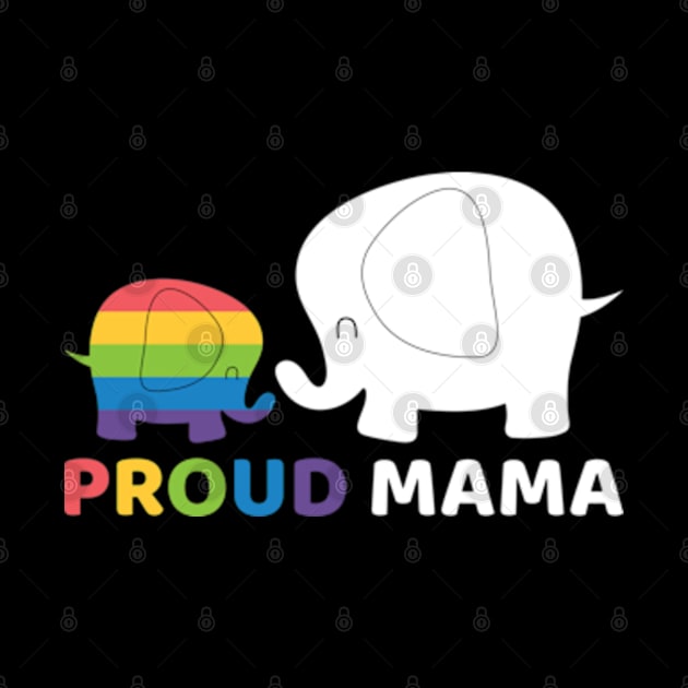 Proud Mama LGBTQ Pride Elephant Mom & Kid by JaiStore