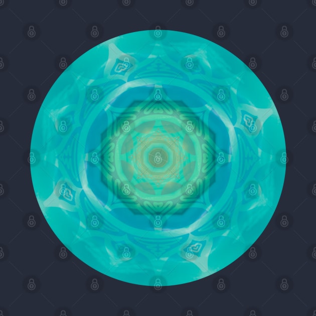 LOTUS MANDALA, TURQUOISE PATTERN DESIGN, BLUE AND GREEN MANDALA by danitacreate